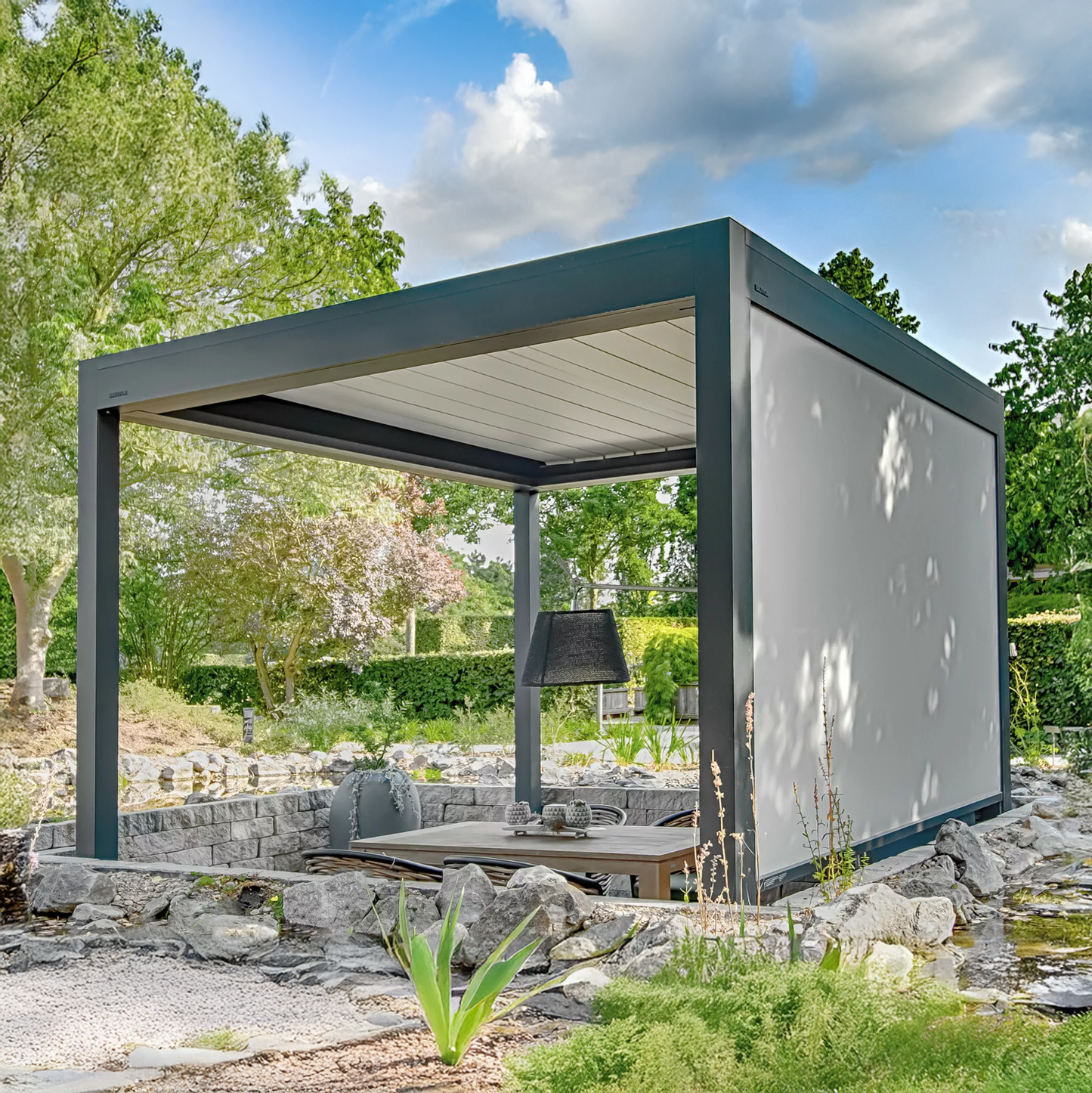 Lamellendach | Gartenpavillon | Aluminium | Elektrisch | Funk